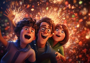 New Year cartoons